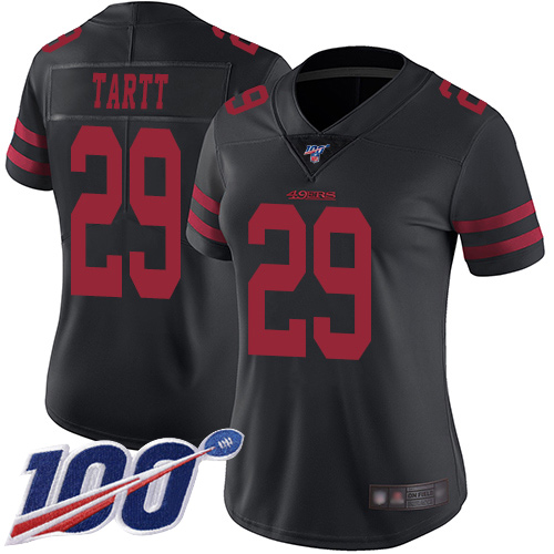 San Francisco 49ers Limited Black Women Jaquiski Tartt Alternate NFL Jersey 29 100th Season Vapor Untouchable